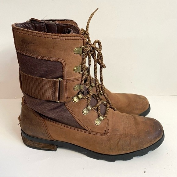 Sorel Size 10.5 Womens Brown Leather Lace-Up Boots - Picture 1 of 10